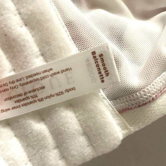 Cacique Smooth Balconette Bra 48DDD White Floral Underwire Pink - Picture 5 of 5